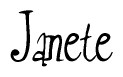 The image is a stylized text or script that reads 'Janete' in a cursive or calligraphic font.