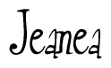 The image is a stylized text or script that reads 'Jeanea' in a cursive or calligraphic font.