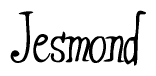 The image is of the word Jesmond stylized in a cursive script.