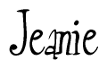The image is of the word Jeanie stylized in a cursive script.