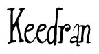 The image is a stylized text or script that reads 'Keedran' in a cursive or calligraphic font.