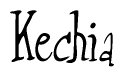 The image contains the word 'Kechia' written in a cursive, stylized font.