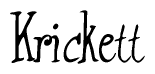 The image contains the word 'Krickett' written in a cursive, stylized font.