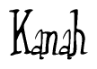 The image is of the word Kanah stylized in a cursive script.