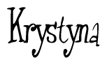 The image contains the word 'Krystyna' written in a cursive, stylized font.