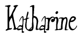 The image is a stylized text or script that reads 'Katharine' in a cursive or calligraphic font.