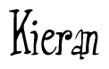   The image is of the word Kieran stylized in a cursive script. 