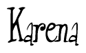 The image is a stylized text or script that reads 'Karena' in a cursive or calligraphic font.