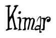 The image is of the word Kimar stylized in a cursive script.