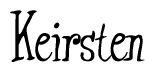 The image is a stylized text or script that reads 'Keirsten' in a cursive or calligraphic font.