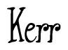 The image is of the word Kerr stylized in a cursive script.