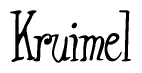 The image is of the word Kruimel stylized in a cursive script.