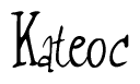 The image contains the word 'Kateoc' written in a cursive, stylized font.