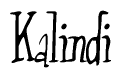 The image is a stylized text or script that reads 'Kalindi' in a cursive or calligraphic font.