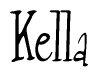 The image is a stylized text or script that reads 'Kella' in a cursive or calligraphic font.
