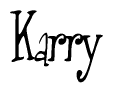 The image is a stylized text or script that reads 'Karry' in a cursive or calligraphic font.