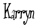 The image is a stylized text or script that reads 'Karryn' in a cursive or calligraphic font.