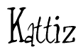 The image is a stylized text or script that reads 'Kattiz' in a cursive or calligraphic font.