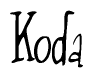 The image is of the word Koda stylized in a cursive script.