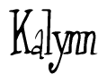 The image is of the word Kalynn stylized in a cursive script.