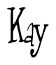 The image is of the word Kay stylized in a cursive script.