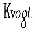 The image contains the word 'Kvogt' written in a cursive, stylized font.