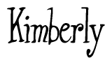 The image is of the word Kimberly stylized in a cursive script.