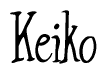 The image is of the word Keiko stylized in a cursive script.