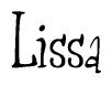 The image contains the word 'Lissa' written in a cursive, stylized font.