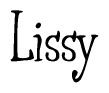 The image is a stylized text or script that reads 'Lissy' in a cursive or calligraphic font.
