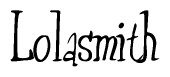 The image contains the word 'Lolasmith' written in a cursive, stylized font.