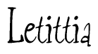 The image is of the word Letittia stylized in a cursive script.