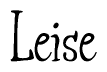 The image contains the word 'Leise' written in a cursive, stylized font.