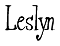 The image is of the word Leslyn stylized in a cursive script.
