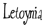 The image is a stylized text or script that reads 'Letoynia' in a cursive or calligraphic font.