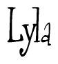 The image contains the word 'Lyla' written in a cursive, stylized font.