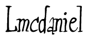 The image contains the word 'Lmcdaniel' written in a cursive, stylized font.