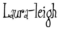 The image is of the word Laura-leigh stylized in a cursive script.