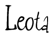 The image contains the word 'Leota' written in a cursive, stylized font.