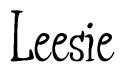 The image contains the word 'Leesie' written in a cursive, stylized font.