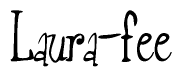 The image is of the word Laura-fee stylized in a cursive script.