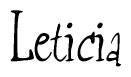 The image is a stylized text or script that reads 'Leticia' in a cursive or calligraphic font.
