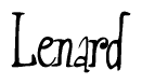 The image is of the word Lenard stylized in a cursive script.