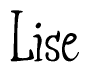 The image is of the word Lise stylized in a cursive script.