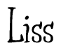 The image is a stylized text or script that reads 'Liss' in a cursive or calligraphic font.