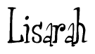 The image is a stylized text or script that reads 'Lisarah' in a cursive or calligraphic font.