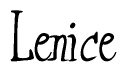 The image is a stylized text or script that reads 'Lenice' in a cursive or calligraphic font.