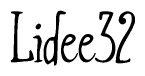 The image contains the word 'Lidee32' written in a cursive, stylized font.