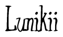 The image contains the word 'Lunikii' written in a cursive, stylized font.