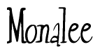   The image is of the word Monalee stylized in a cursive script. 